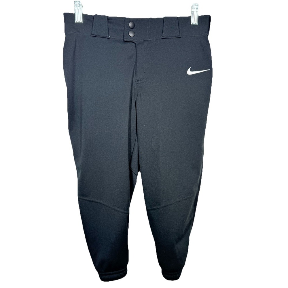 NIKE Dri-Fit Cropped Softball Pants Gray Blue Pockets Baseball Womens Medium